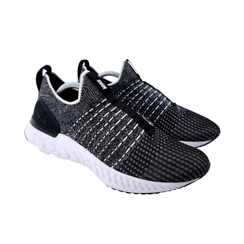 Nike React Phantom Run Flyknit 2 CJ0277-003 Black White Running Mens 7 NWOB